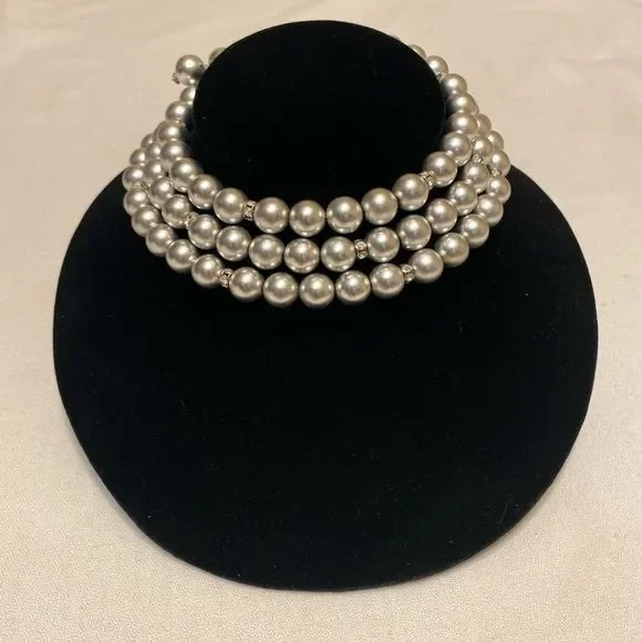 Vintage Silver Ball And Rhinestone Wrap Set - Picture 8 of 12